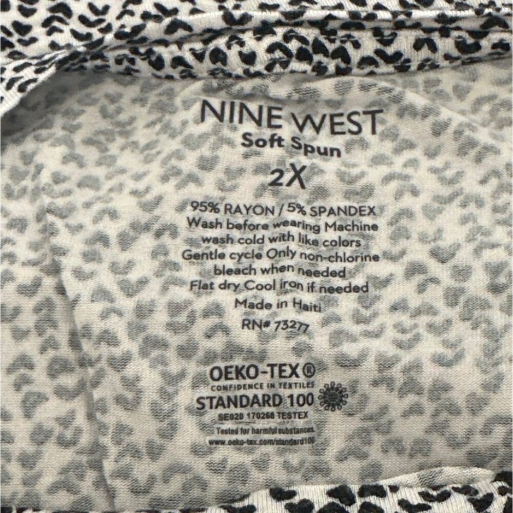 Nine West Black & White Sleeveless Soft Spun Tank Top 2X Rayon Blend Officewear - Picture 3 of 8